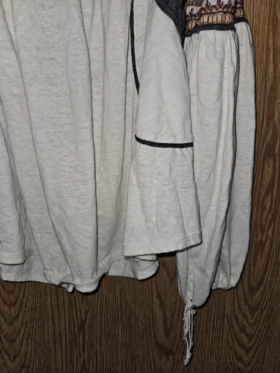 Free People Boho Embroidered Peasant Blouse - Cream - Picture 4 of 5